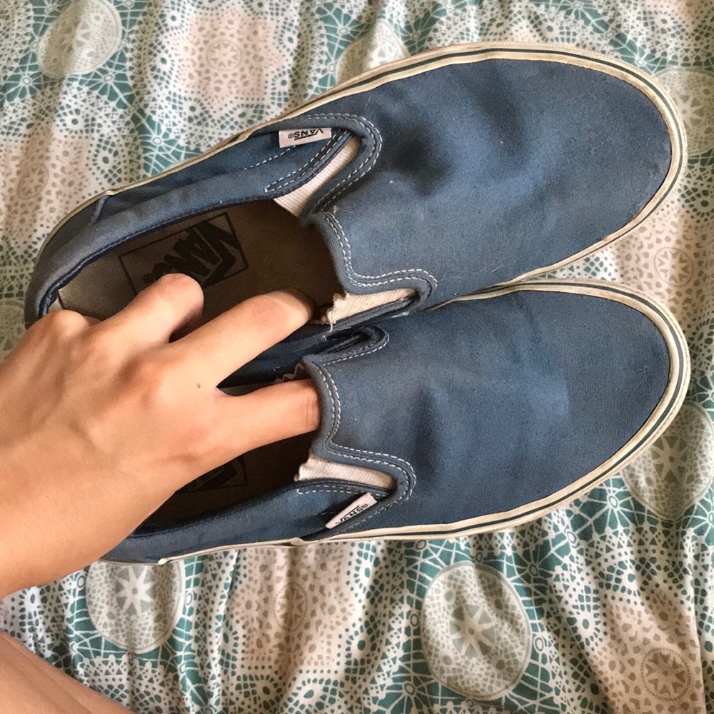 Blue slip on Vans